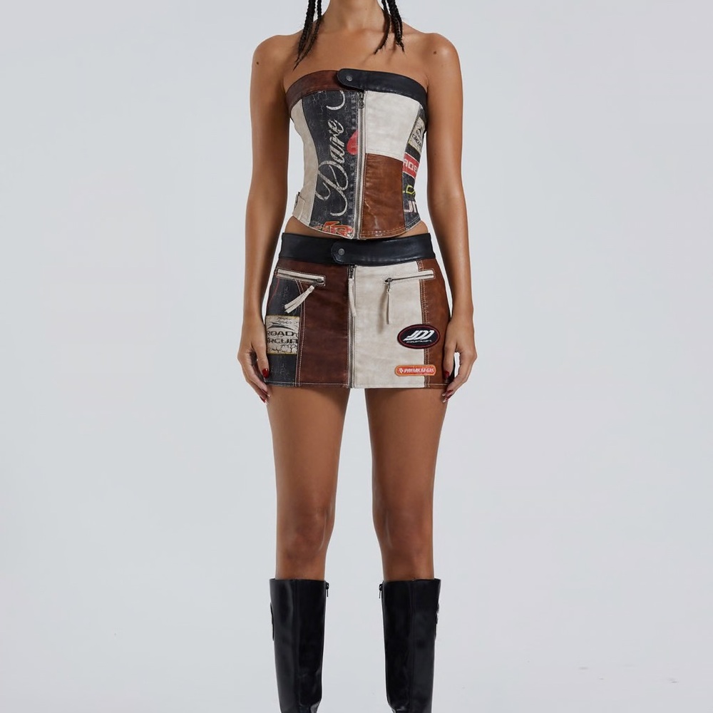 JADED LONDON Daytona Vegan Leather Mini Skirt